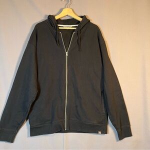 Eddie Bauer Men's szTL Black Zip-Up Hoodie No Show Pockets Long Sleeve